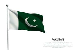 national flag Pakistan waving on white background vector