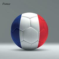 3d realistic soccer ball iwith flag of France on studio background vector