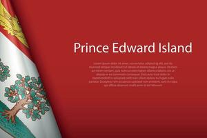 flag Prince Edward Island, state of Canada, isolated on background with copyspace vector