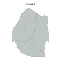 Simple flat Map of Eswatini with borders vector