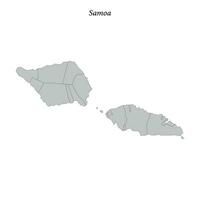 Simple flat Map of Samoa with borders vector