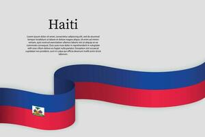Ribbon flag of Haiti. Celebration background vector