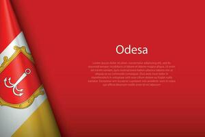 3d flag of Odesa, is a city of Ukraine vector