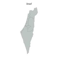 Simple flat Map of Israel with borders vector