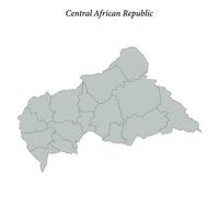 sencillo plano mapa de central africano república con fronteras vector