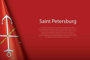 3d flag of Saint Petersburg, is a city of Russia, vector