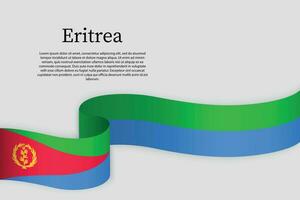 Ribbon flag of Eritrea. Celebration background vector