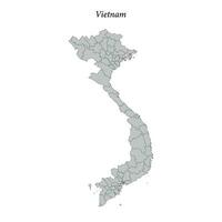 sencillo plano mapa de Vietnam con fronteras vector