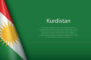 flag of Kurdistan, Ethnic group, isolated on background with copyspace vector