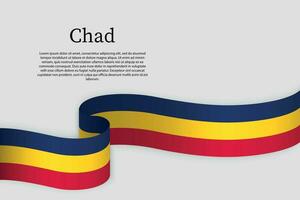 Ribbon flag of Chad. Celebration background vector