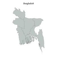 sencillo plano mapa de Bangladesh con fronteras vector