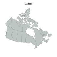 sencillo plano mapa de Canadá con fronteras vector