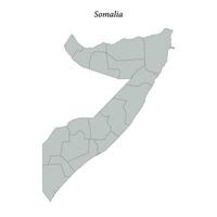 Simple flat Map of Somalia with borders vector