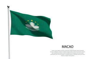 nacional bandera macao ondulación en blanco antecedentes vector