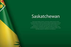 flag Saskatchewan, state of Canada, isolated on background with copyspace vector