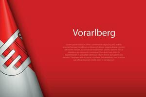 flag Vorarlberg, state of Austria, isolated on background with copyspace vector