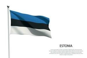 National flag Estonia waving on white background vector