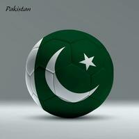 3d realistic soccer ball iwith flag of Pakistan on studio background vector