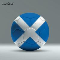 3d realistic soccer ball iwith flag of Scotland on studio background vector