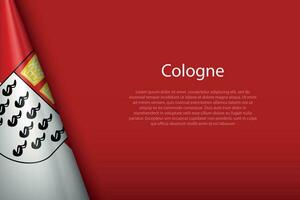 3d flag of Cologne, is a city of Germany vector