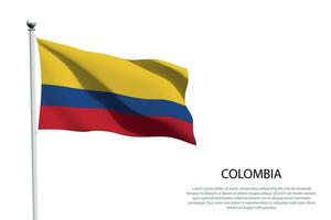 National flag Colombia waving on white background vector