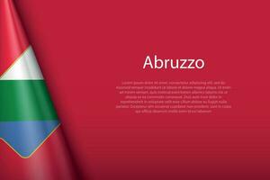 flag Abruzzo, region of Italy, isolated on background with copyspace vector