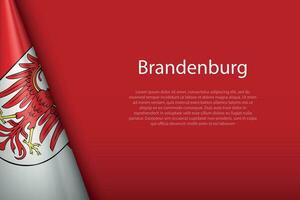 flag Brandenburg, state of Germany, isolated on background with copyspace vector