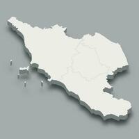 3d isometric map Centre Region of Italy, vector