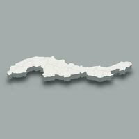 3d isometric map Black Sea Region of Turkey vector