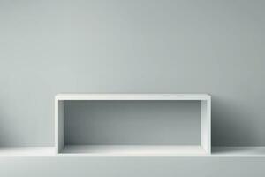 Empty white shelf with shadow on studio background vector