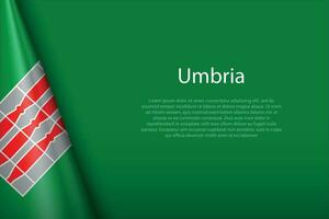 flag Umbria, region of Italy, isolated on background with copyspace vector