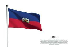 nacional bandera Haití ondulación en blanco antecedentes vector