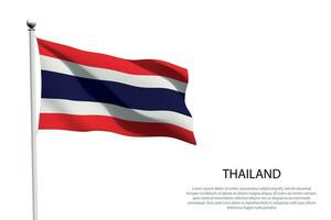 national flag Thailand waving on white background vector