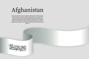 Ribbon flag of Afghanistan. Celebration background vector