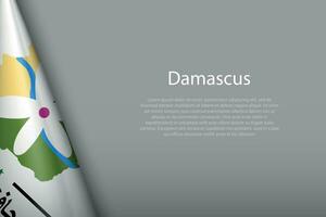 3d flag of Damascus, is a city of Syria vector