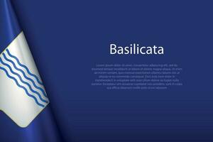 flag Basilicata, region of Italy, isolated on background with copyspace vector