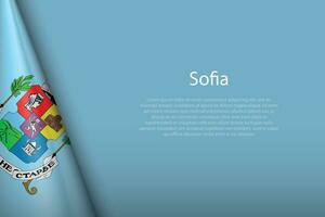 3d flag of Sofia, is a city of Bulgaria, vector