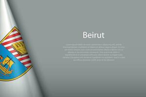 3d flag of Beirut, is a city of Lebanon vector