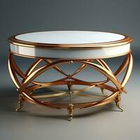 AI generated 3D model of white background table photo