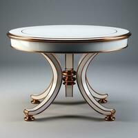 AI generated 3D model of white background table photo