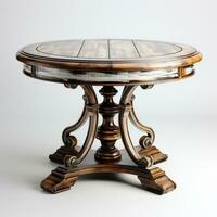 AI generated 3D model of white background table photo