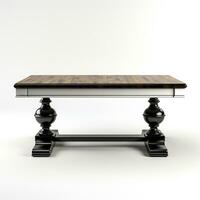 AI generated 3D model of white background table photo