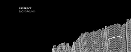 fluido puntos partículas ola modelo trama de semitonos curva forma aislado en negro antecedentes. vector en concepto de tecnología, ciencia, y moderno.