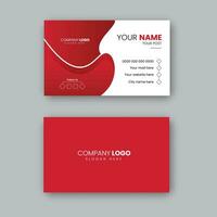 Corporate red color business card design template. vector