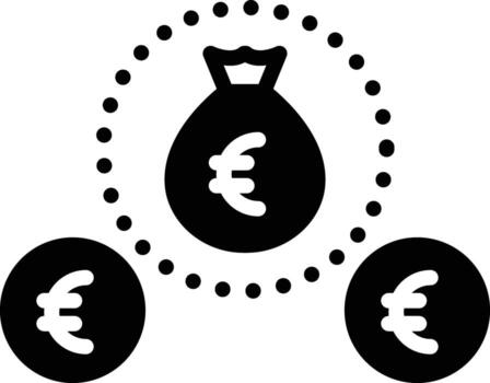 sólido icono para EUR vector