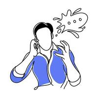 Man in stress and talking on mobile A stress concept artwork features a person with the word Oh No enclosed in a thought bubble vector