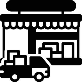 solid icon for supplier vector