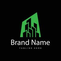 Modern City Building Logo Design, Luxurious and Simple Urban Architecture vector