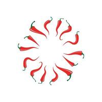 Red hot natural chili icon vector Illustration