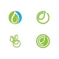 logotipos de la ecología de la hoja del árbol verde vector